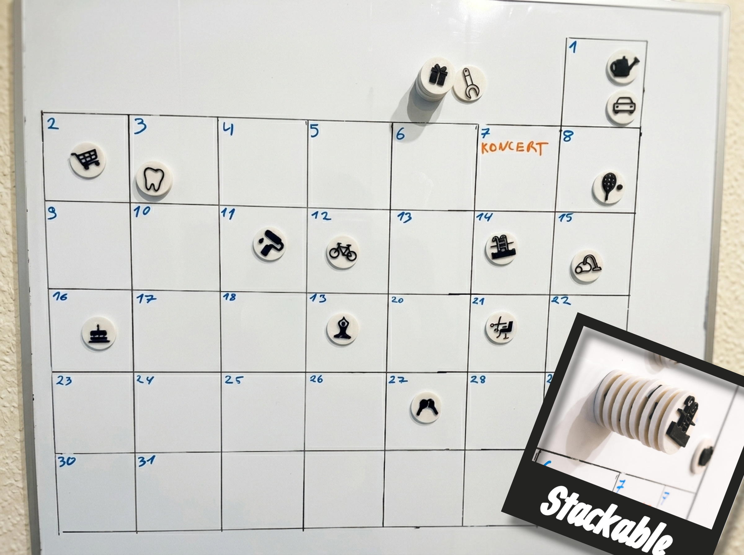 Magnetic Symbols for Calendar Planner / Whiteboard & Fridge Organizer Set