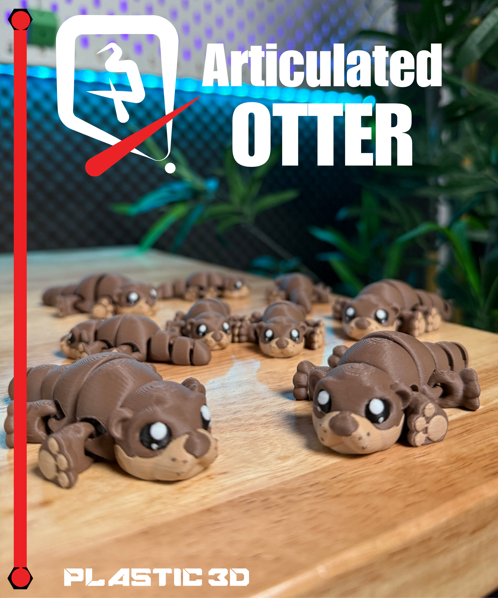 Articulated Otter – 3D Printable Desk Pet