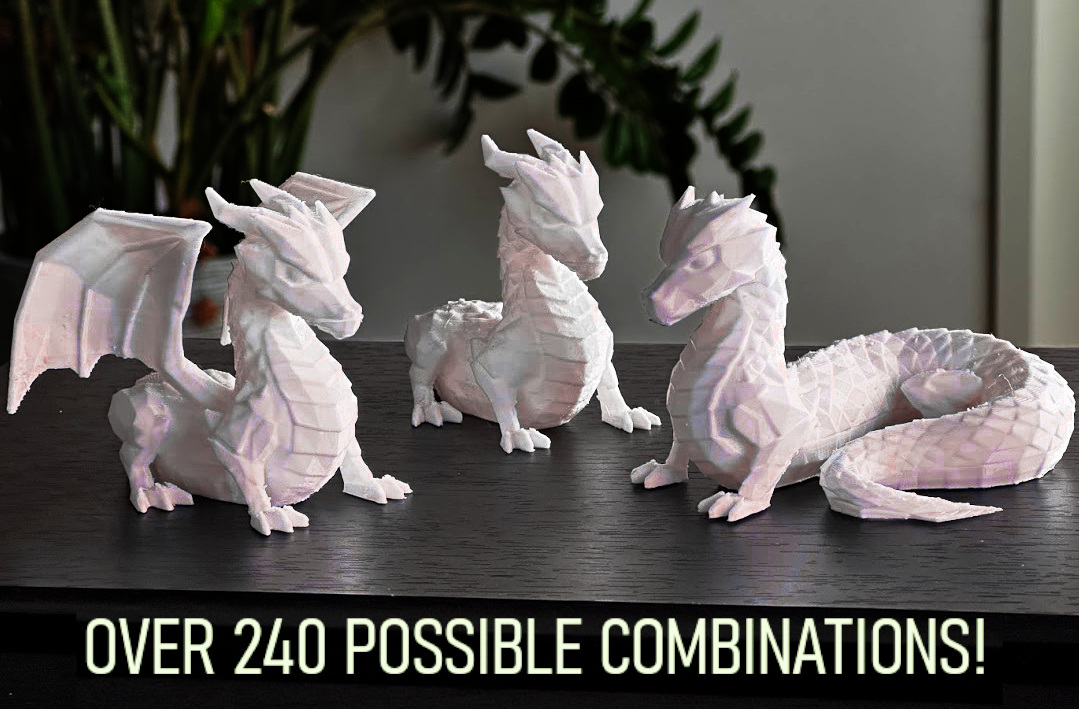 Low Poly Modular Dragon (>240 Combinations)