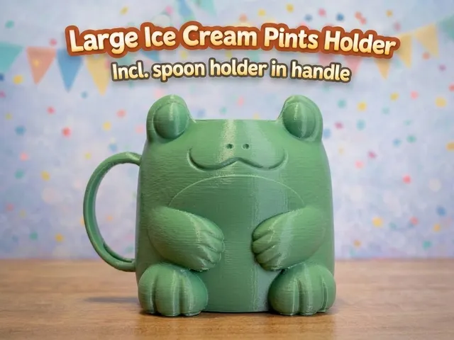 Frog Ice Cream Pint Holder SimplePrint