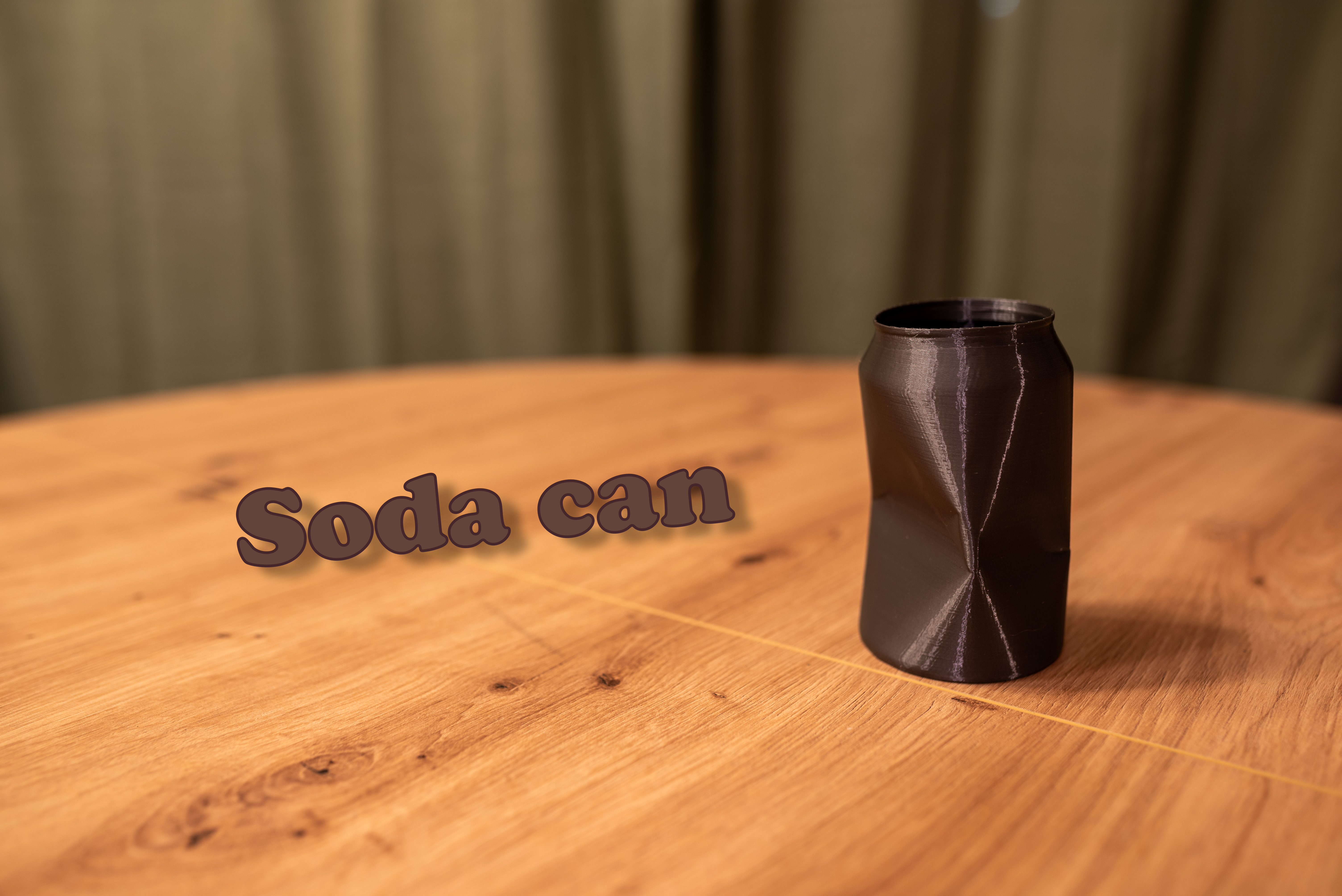 Soda can pencil holder
