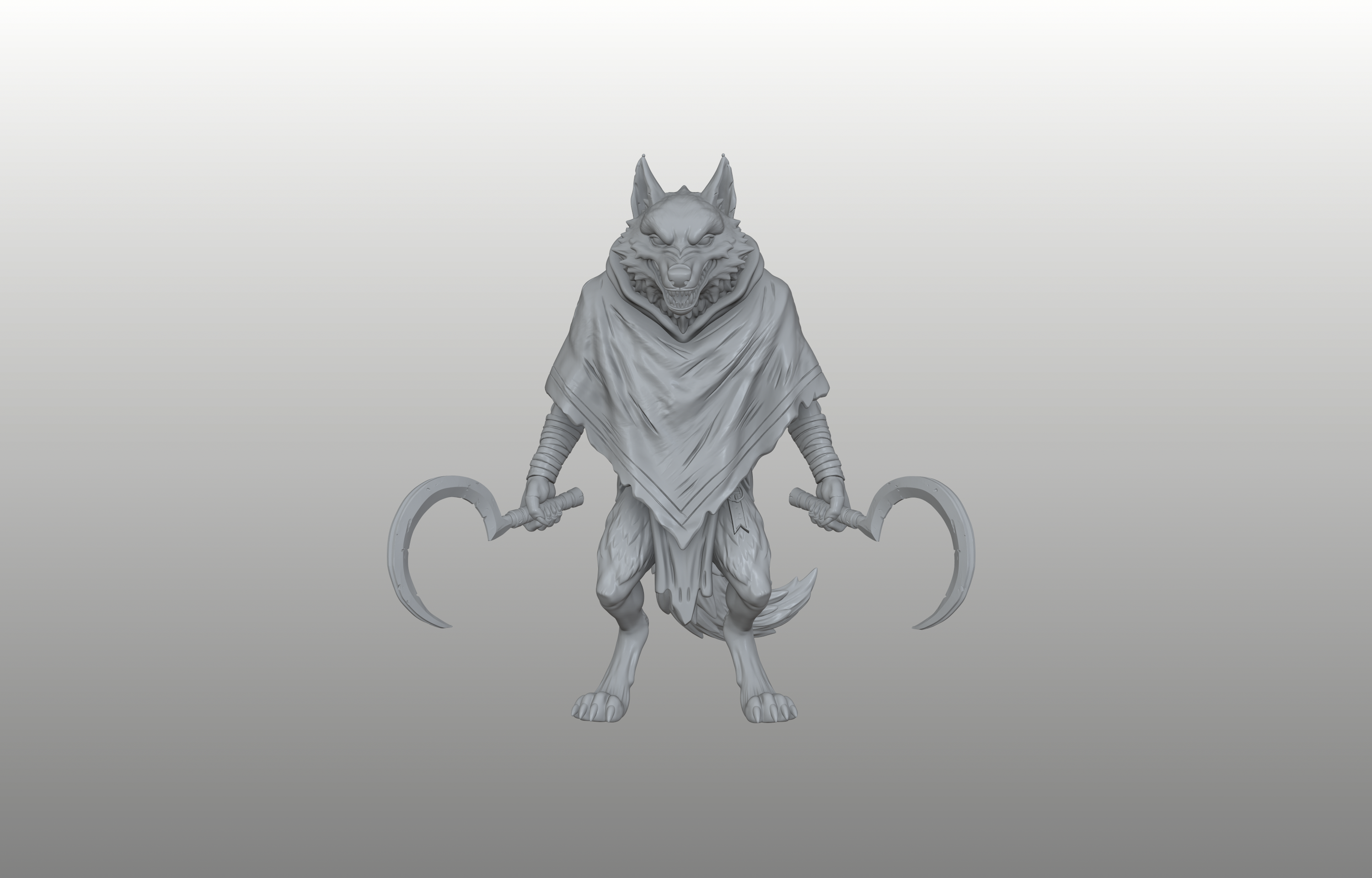 The Red-Eyed Wolf - Grim Reaper Figurine - PRESUPPORTED
