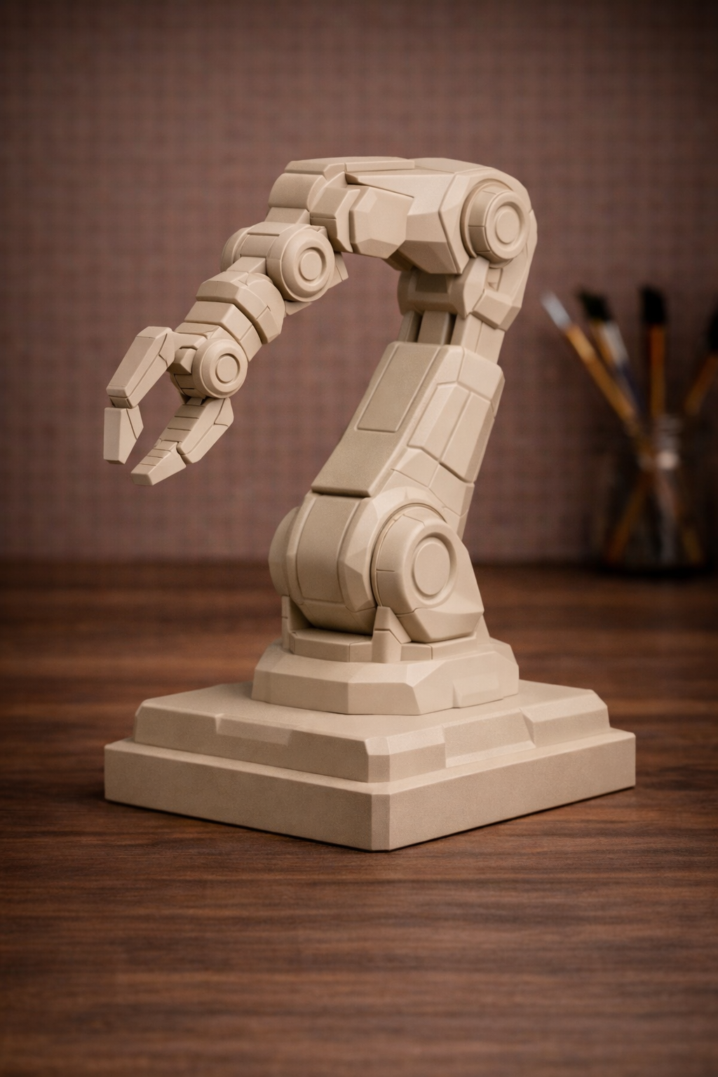 ndustrial Robotic Arm Sculpture – Matte Modern Tech Decor
