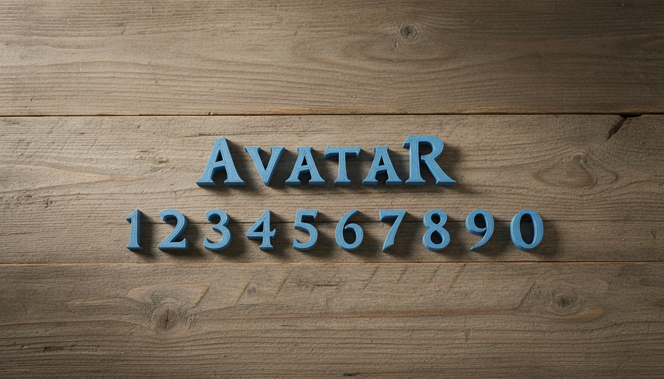 Avatar Font - movie style letters and digits