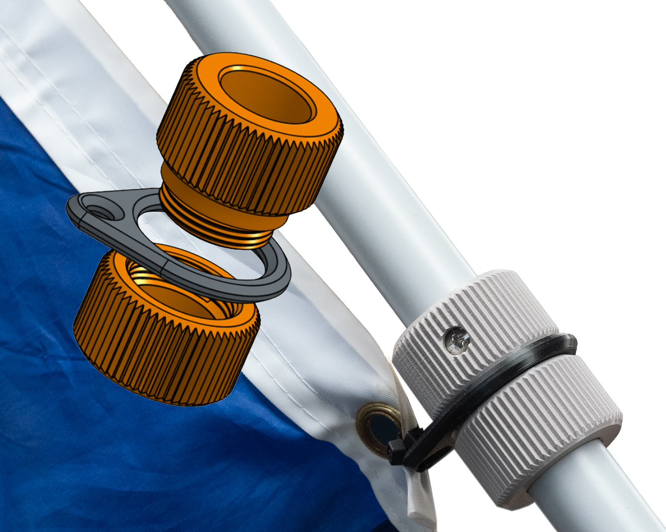 FLAGPOLE MOUNTING RINGS - ANTI-FURL SWIVEL