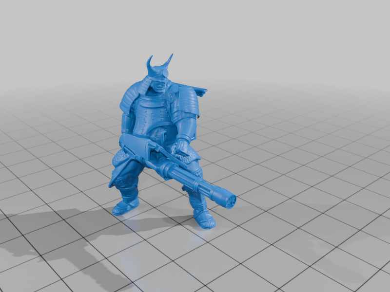 Samurai with minigun