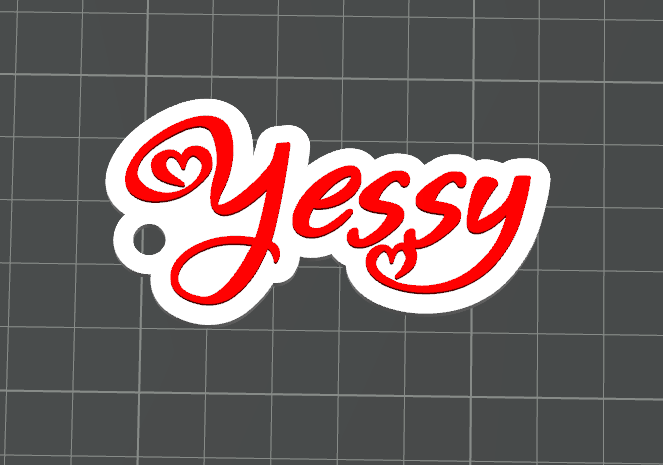 Keychain whit name Yessy - Love stile - Name Tag