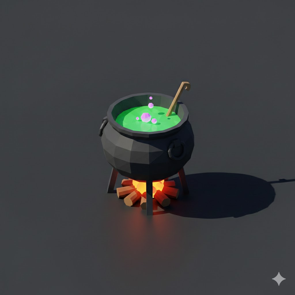 Low Poly Alchemy Cauldron