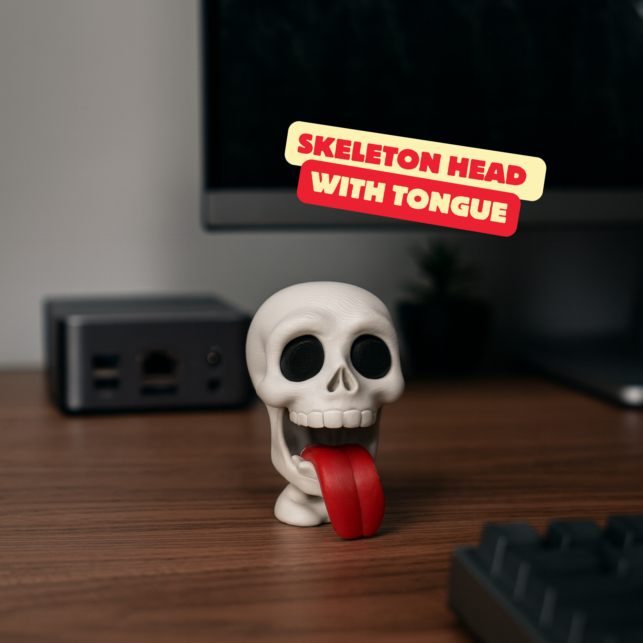 TONGUE-OUT SKULL / CARTOON / CARTOON SKELETON HEAD WITH TONGUE OUT / HALLOWEENDECOR