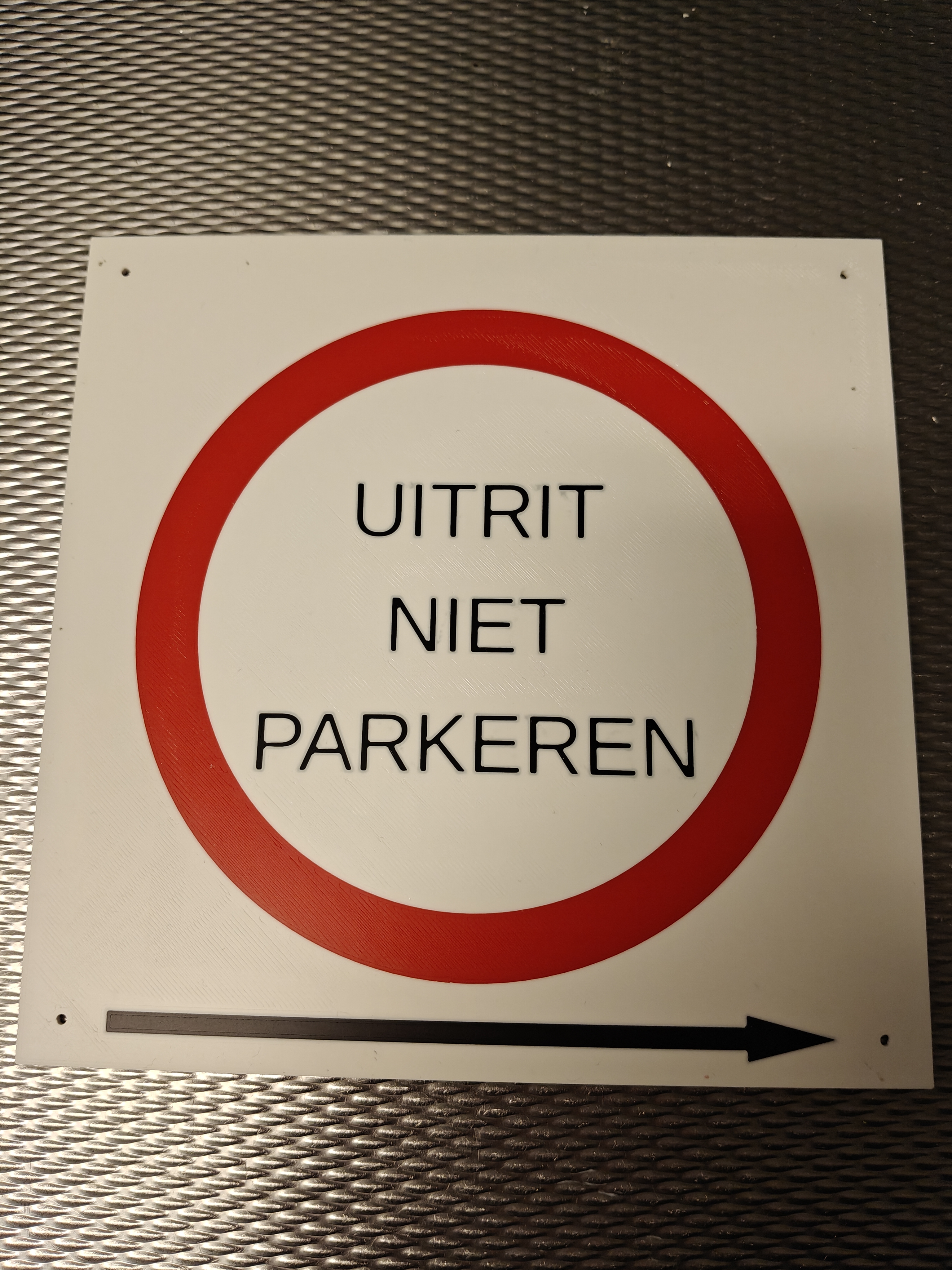"UITRIT NIET PARKEREN" bord