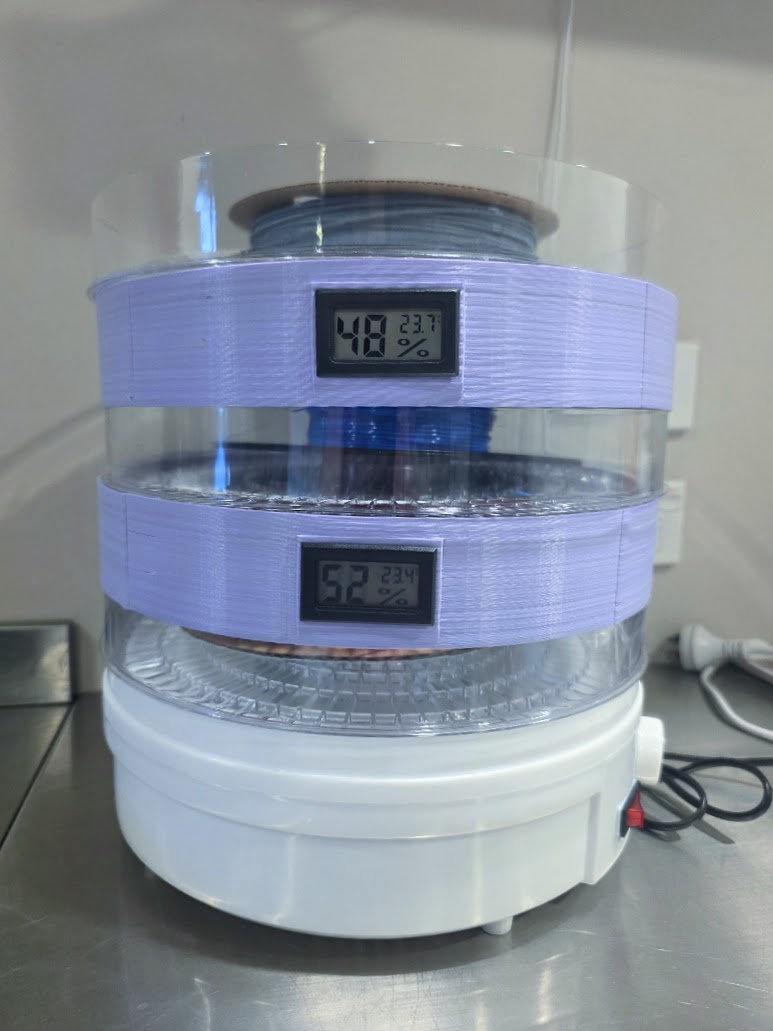 Dehydrator extensions for filament drying