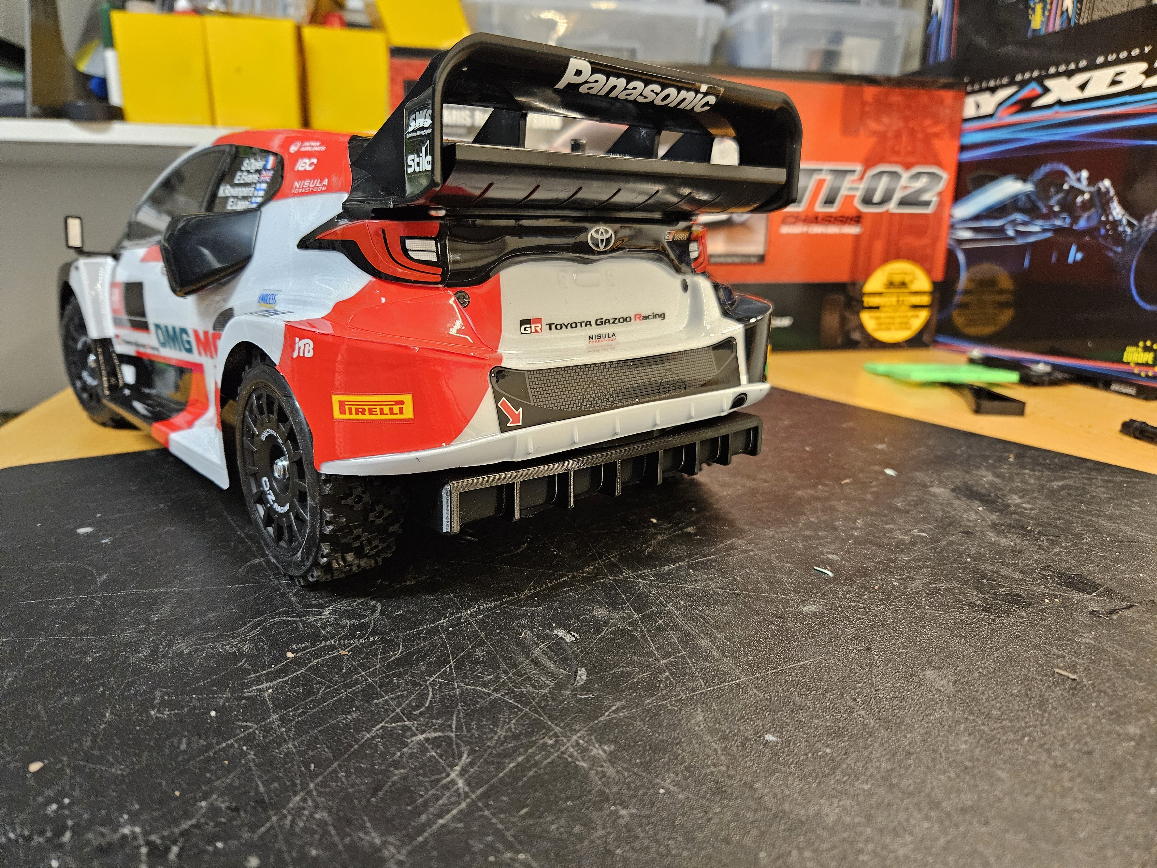 Rear bumper for Tamiya TT-02 diffusor, For Yaris Gazoo racing body