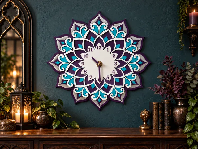 Lotus Mandala Wall Clock
