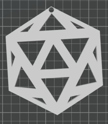 D&D dice d20, 2d on the wall
