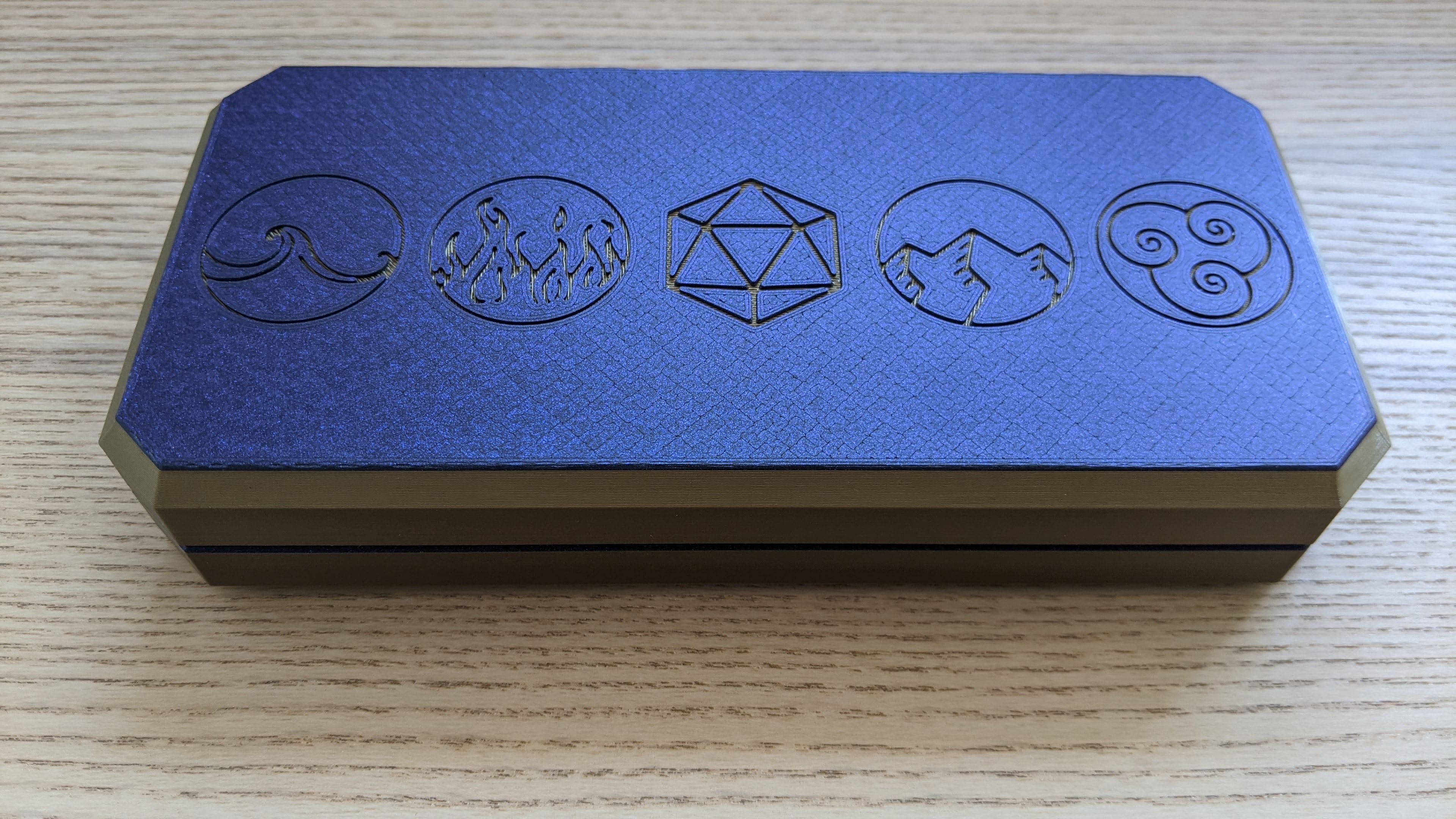 Every Day Dice Carry (EDDC) Box "Elements" - 5x3 magnet holes