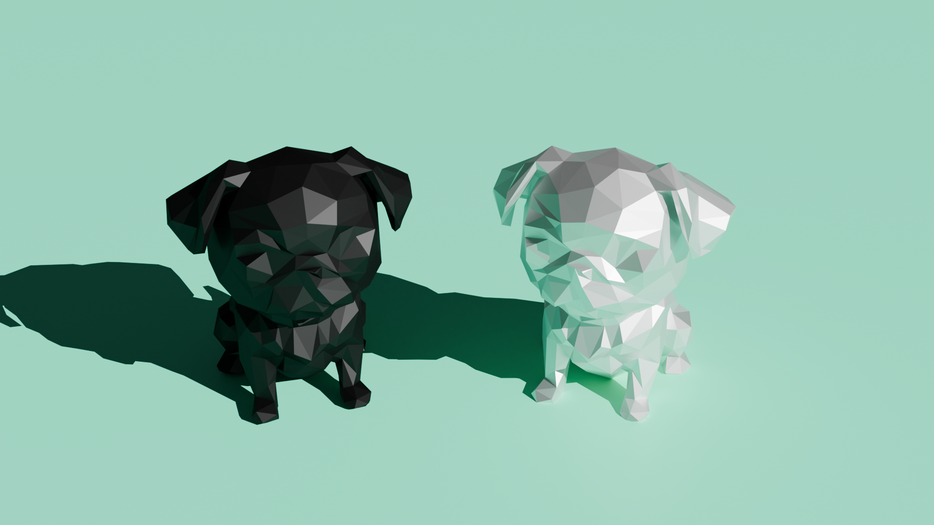 Miniatura 2 do modelo 3D Low Poly Pug