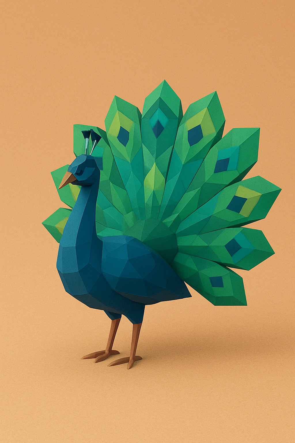 Low poly peacock