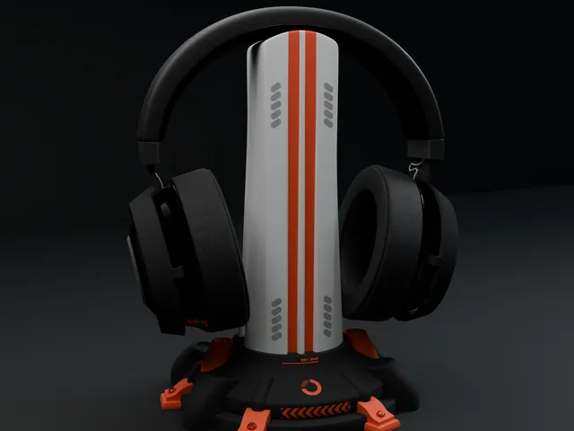 Cyberpunk Headphone Stand – Futuristic Desk Accessory, Print-in-Place Design