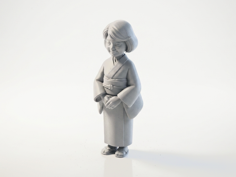 Asian Elderly Woman Figurine 3D Printable