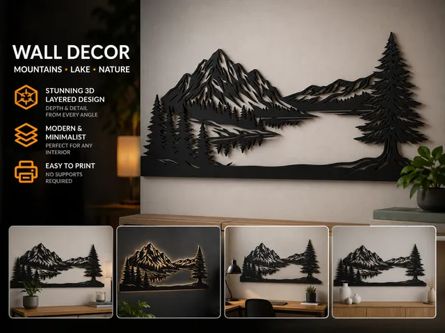 Mountain landscape modern design wall decoration
