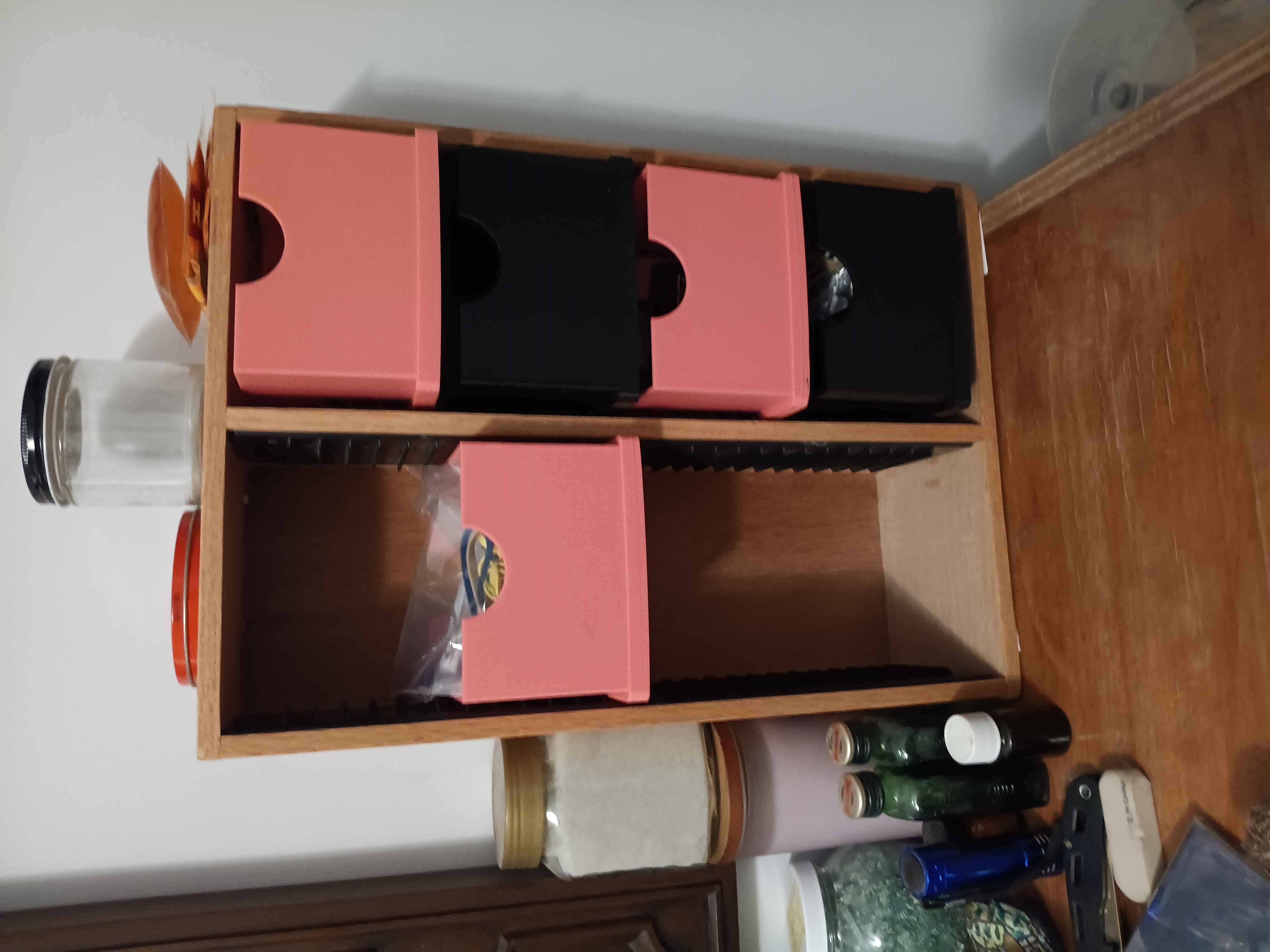 CD shelf bin