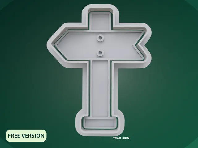 Forest Ranger Trail Sign Cookie Cutter STL – 3D Print Biscuit Mold Set