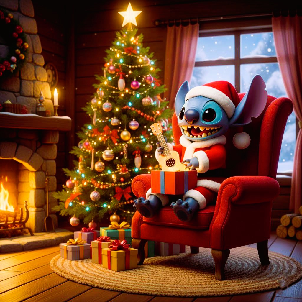 Stitch Christmas Chillin' - Santa's Little Helper