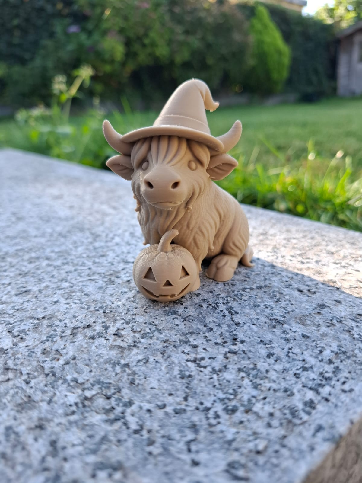 Witchy Highland Coo with Pumpkin