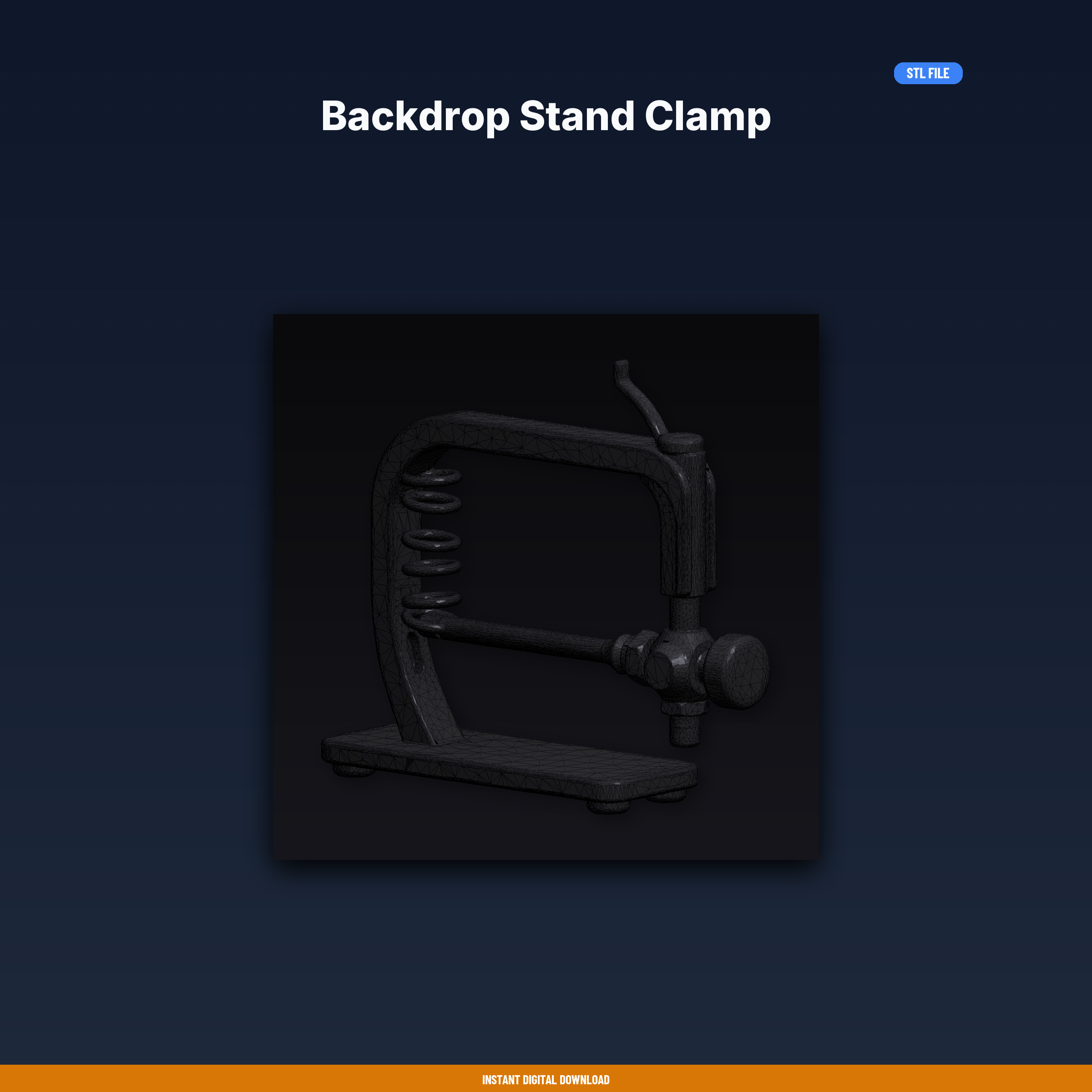 Backdrop Stand Clamp - 3D Printable STL File