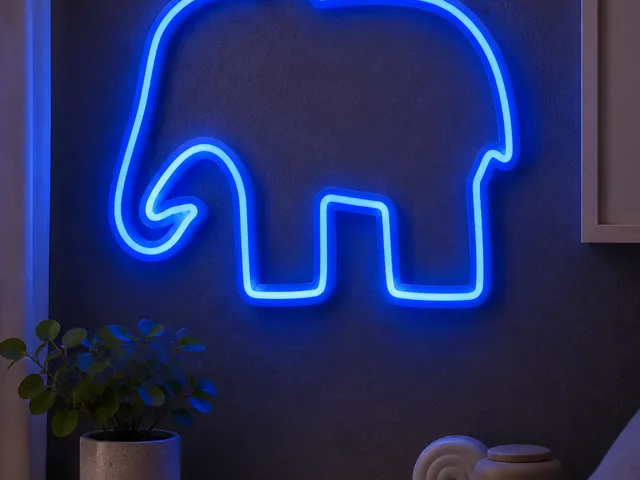 Elephant Neon Sign 3D STL | LED Wall Decor