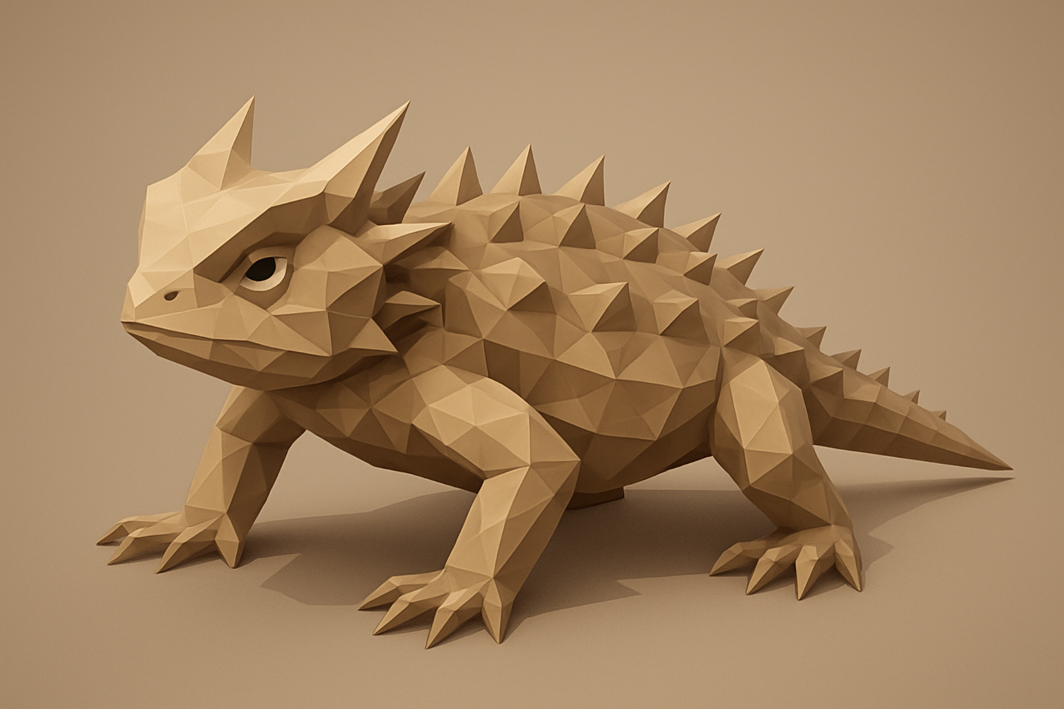 Low poly horned lizard
