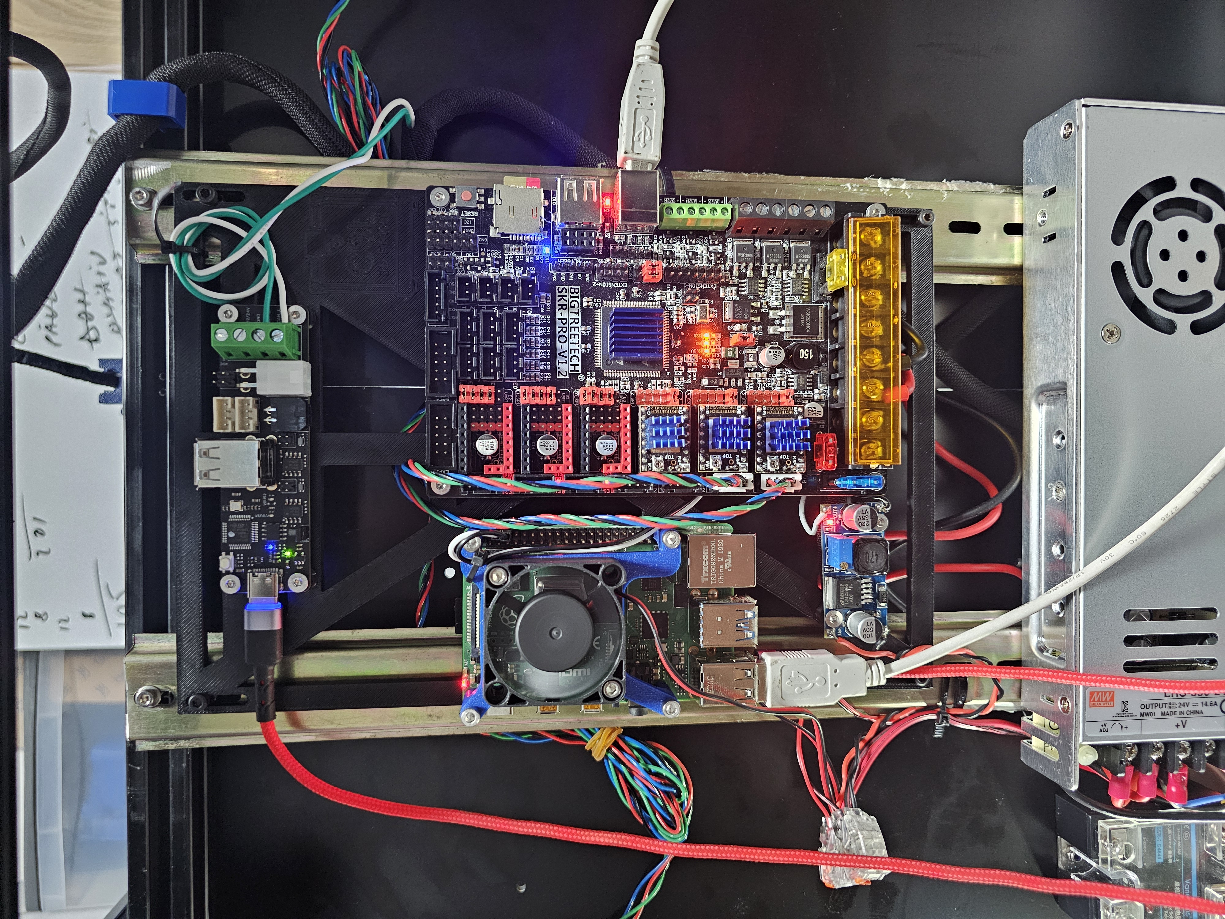 Raspberry Pi, BTT SKR 1.2 Pro, BTT U2C, fan mount