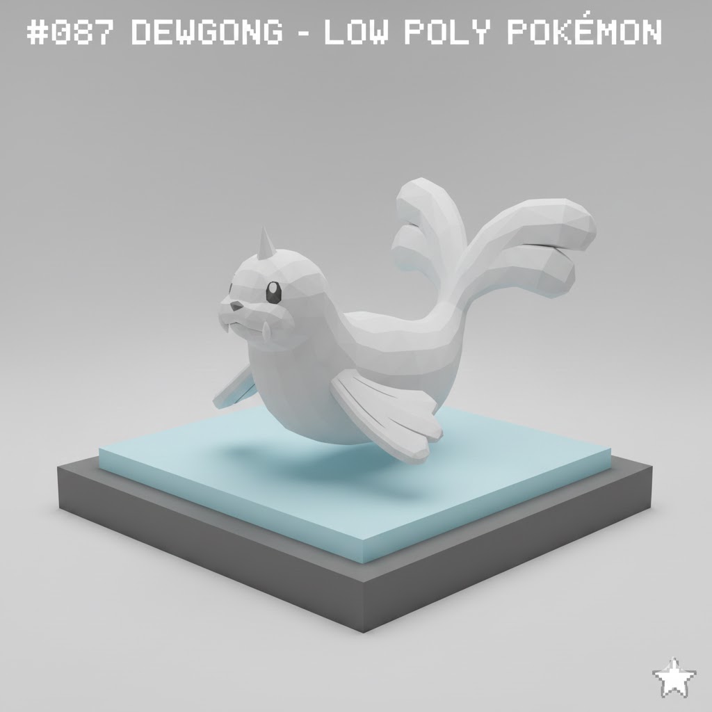 #087 Dewgong – Low Poly Pokémon