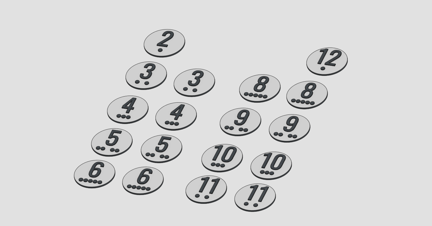 Catan numbers 3D model
