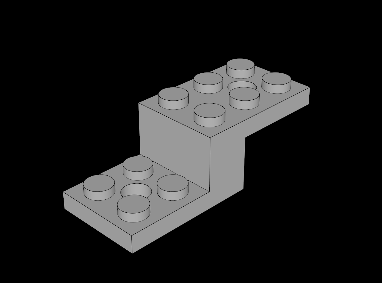 Lego Compatible (79180.dat) Bracket  5 x  2 x  1.333 with Ribs in Centre