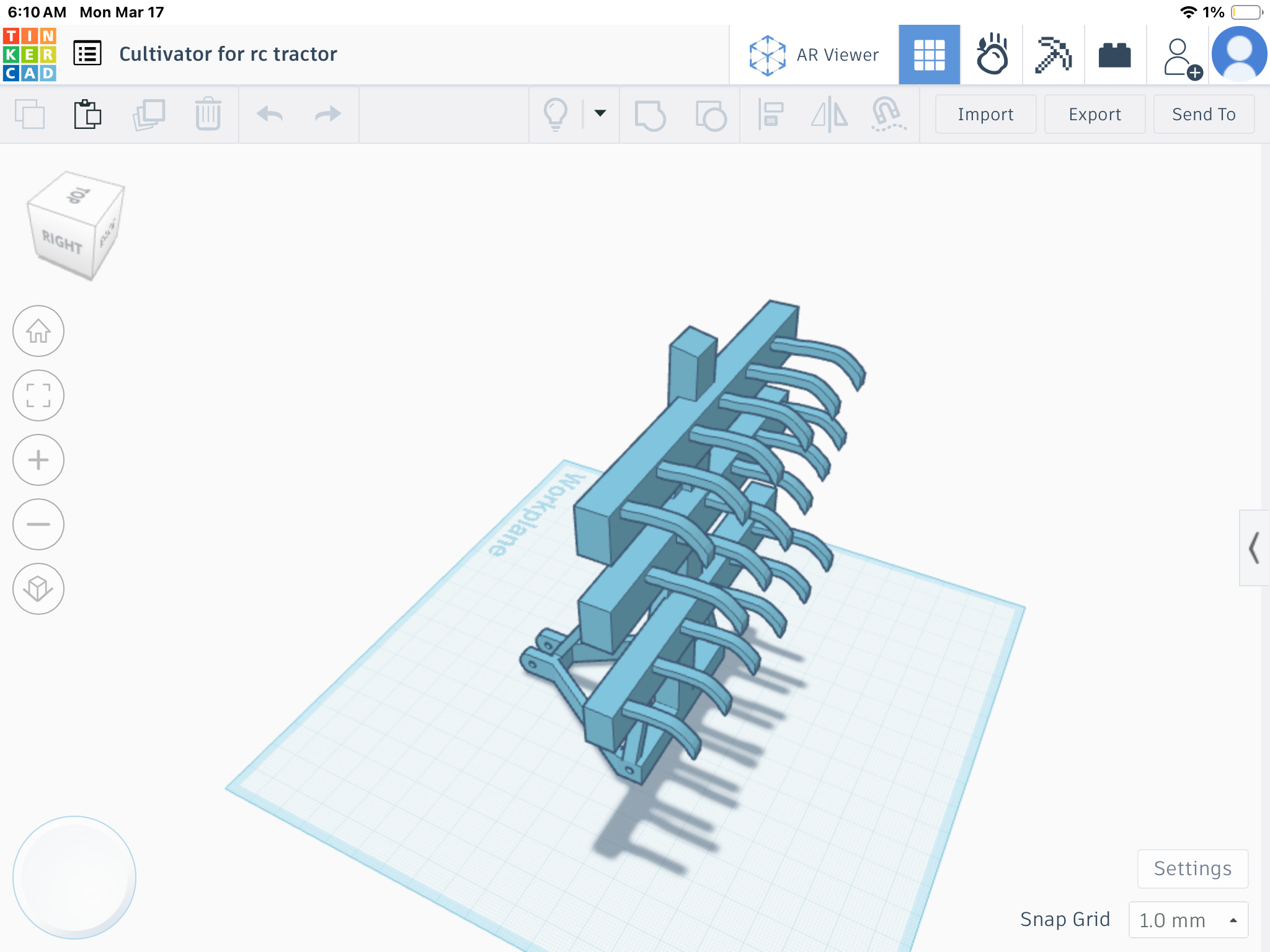 Cultivator for open rc