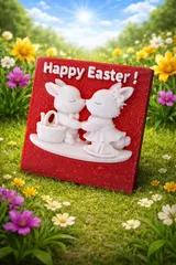 Handmade Bunny Spring Decoration 3d Printed