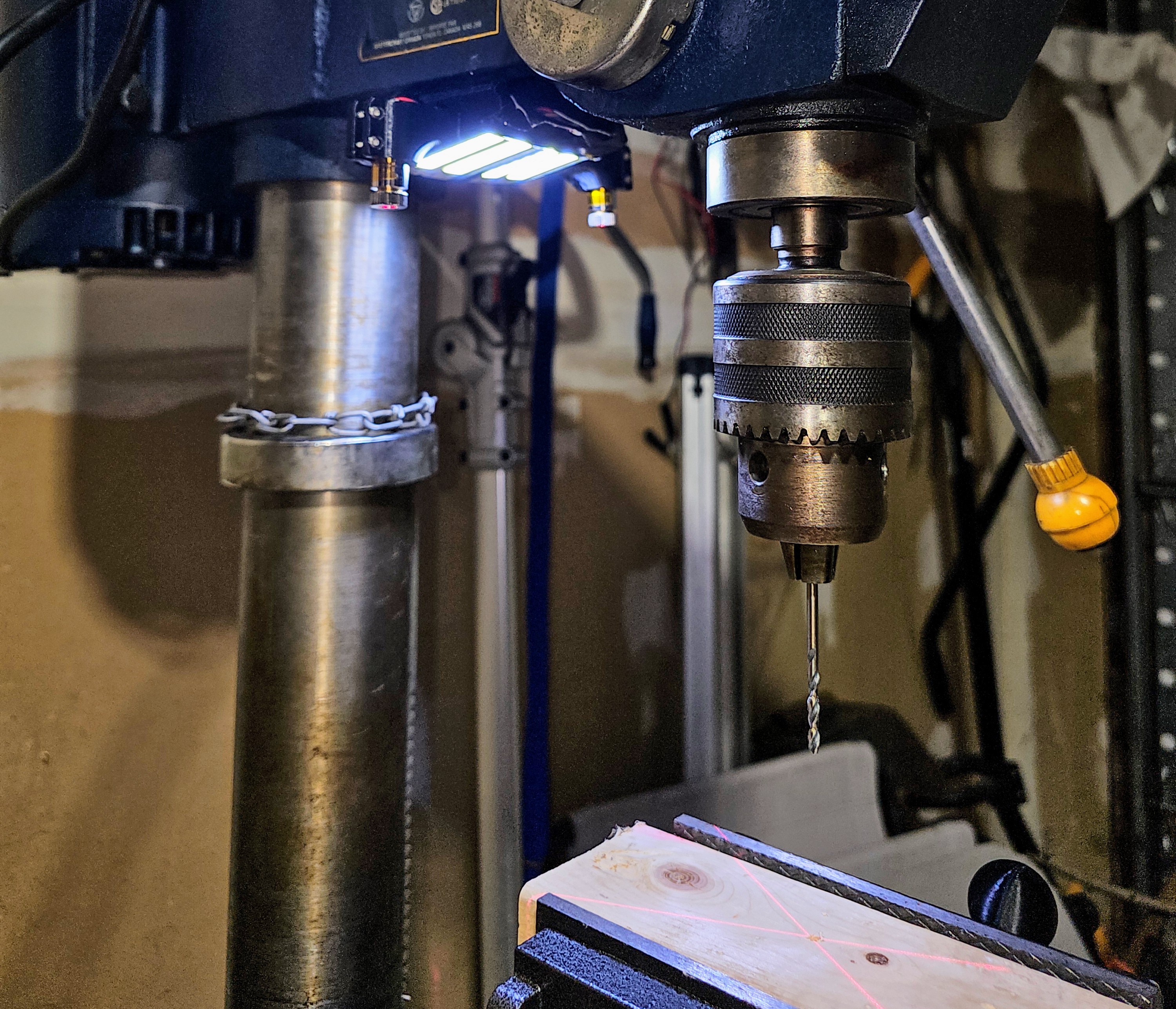 Drill Press Laser Guide/Crosshairs and LED Light