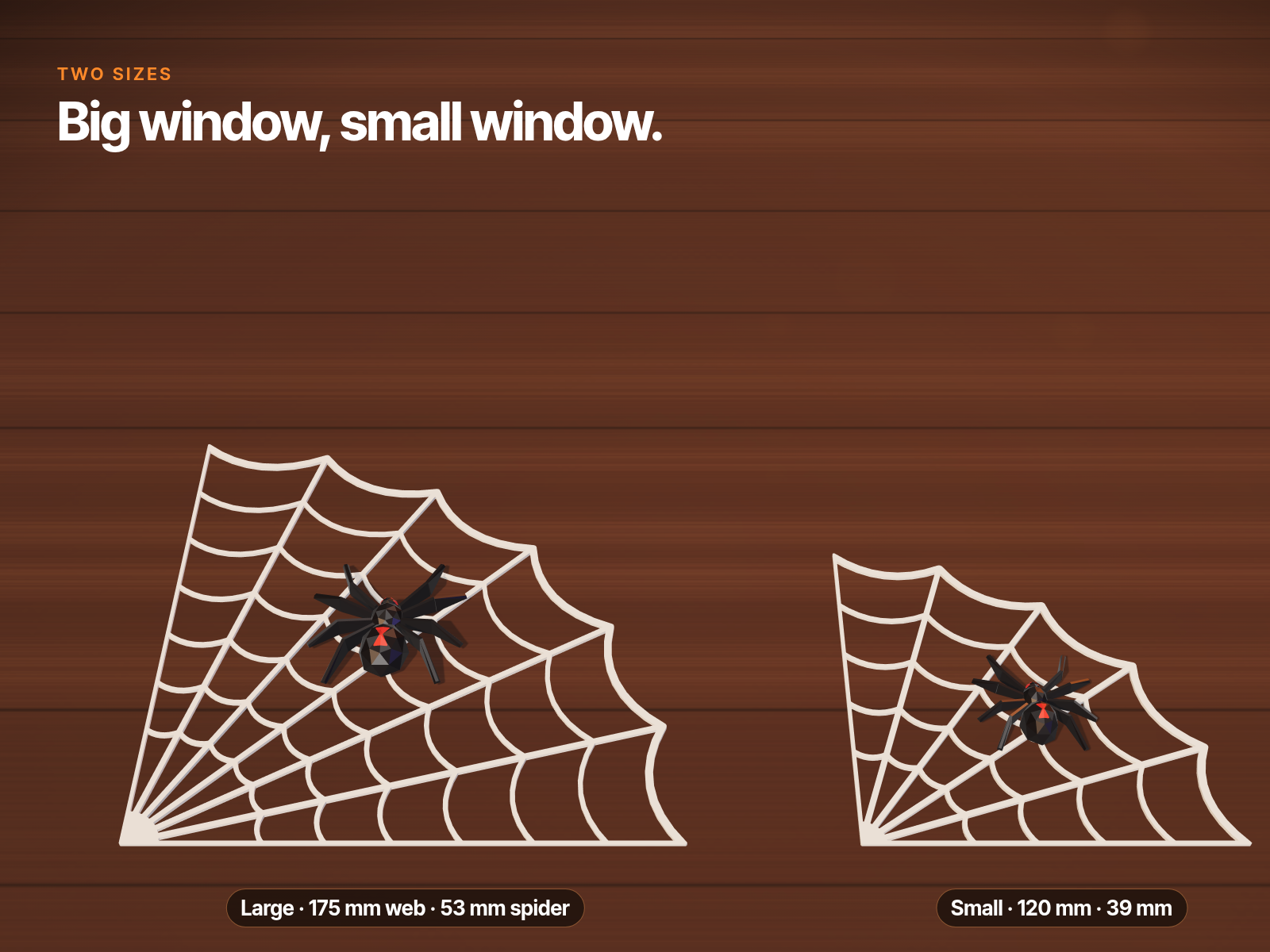 Halloween Corner Spider Web with Clip-On Spider – Window Decor, 2 Sizes ...