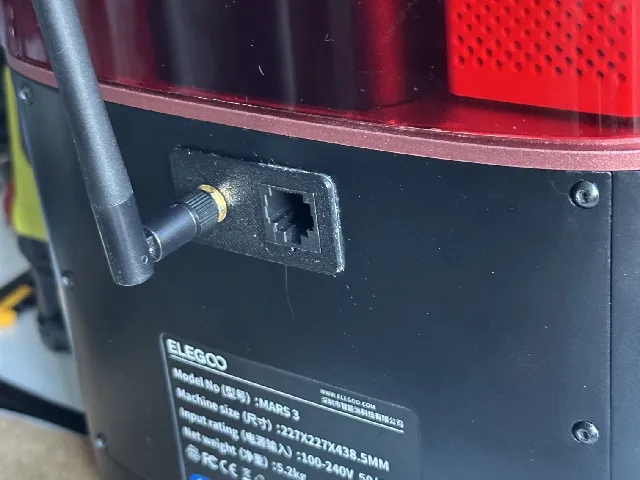 Elegoo Mars 3 - Resin Printer Network Back Plate