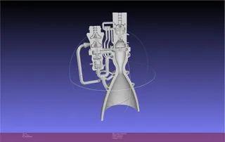 Space X Raptor 3 Engine Loop Printable 3D Cross Section Diagram Model