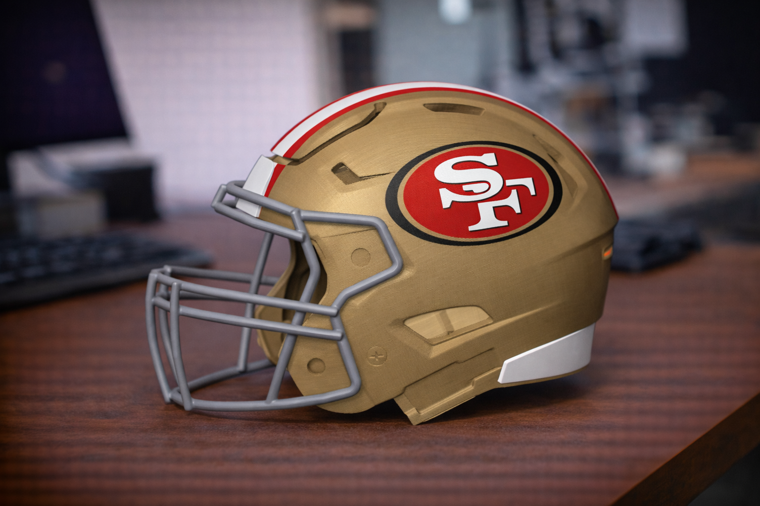 San Francisco 49ers Football Helmet - With Stripes