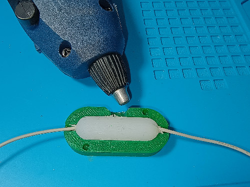 A form for injecting hot glue to hermetically seal the wire connection 3D model thumbnail