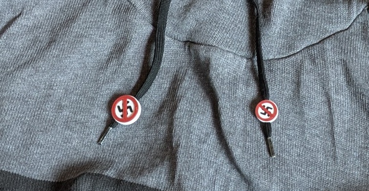 No Fascism Hoodie Drawstring Bead