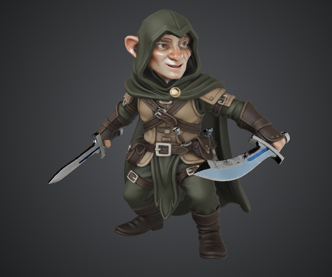 Miniatura 2 do modelo 3D Halfling Rogue - DnD