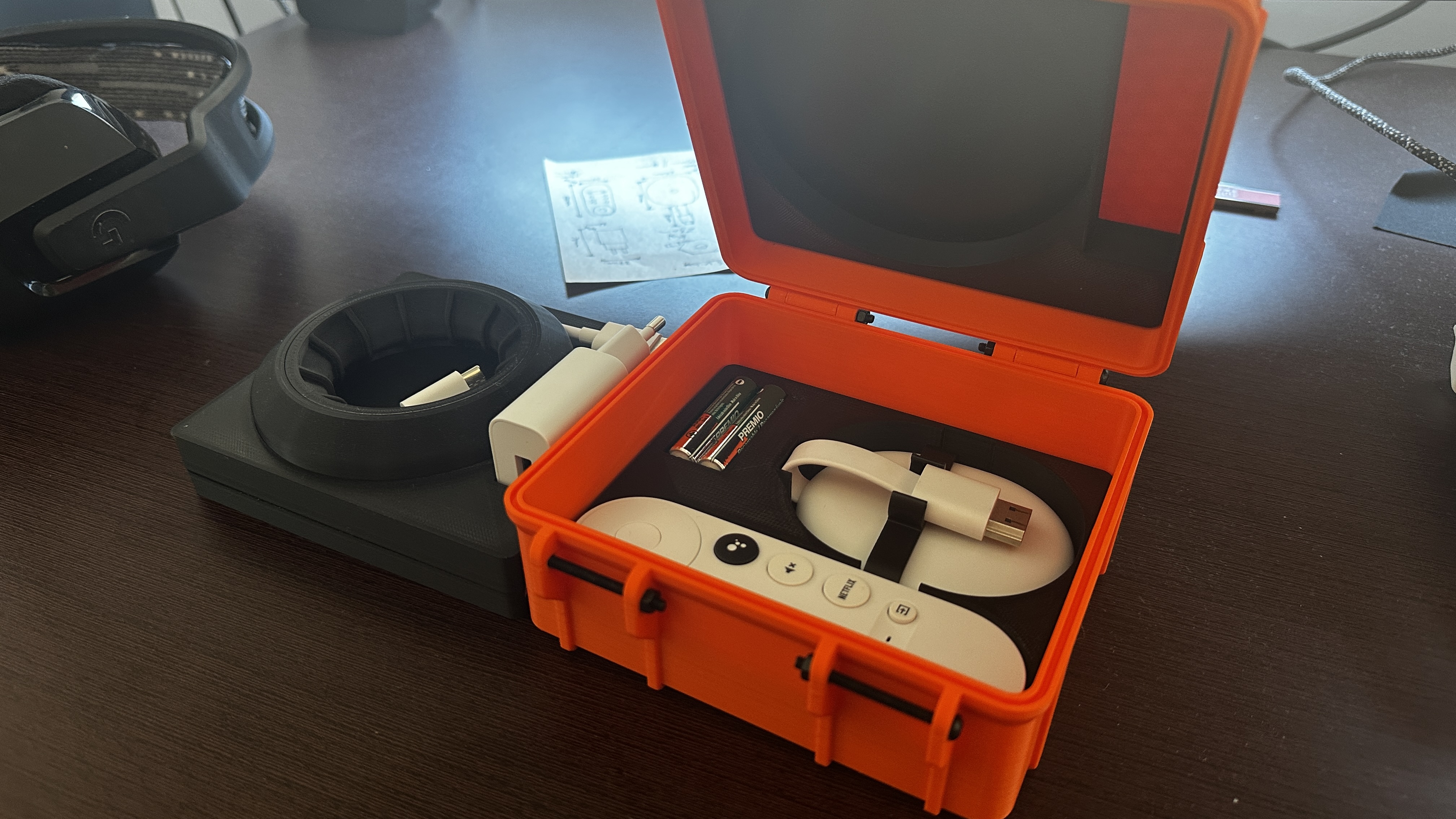 Google TV form-fitted carry box