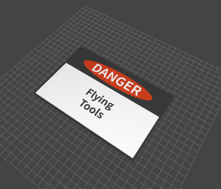 Danger Flying Tools sign