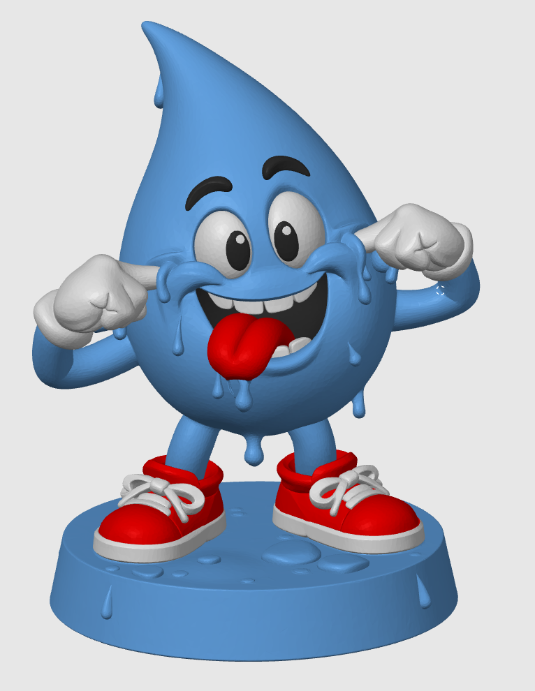 Water droplet smiling (Wet Willy) - 4 color version