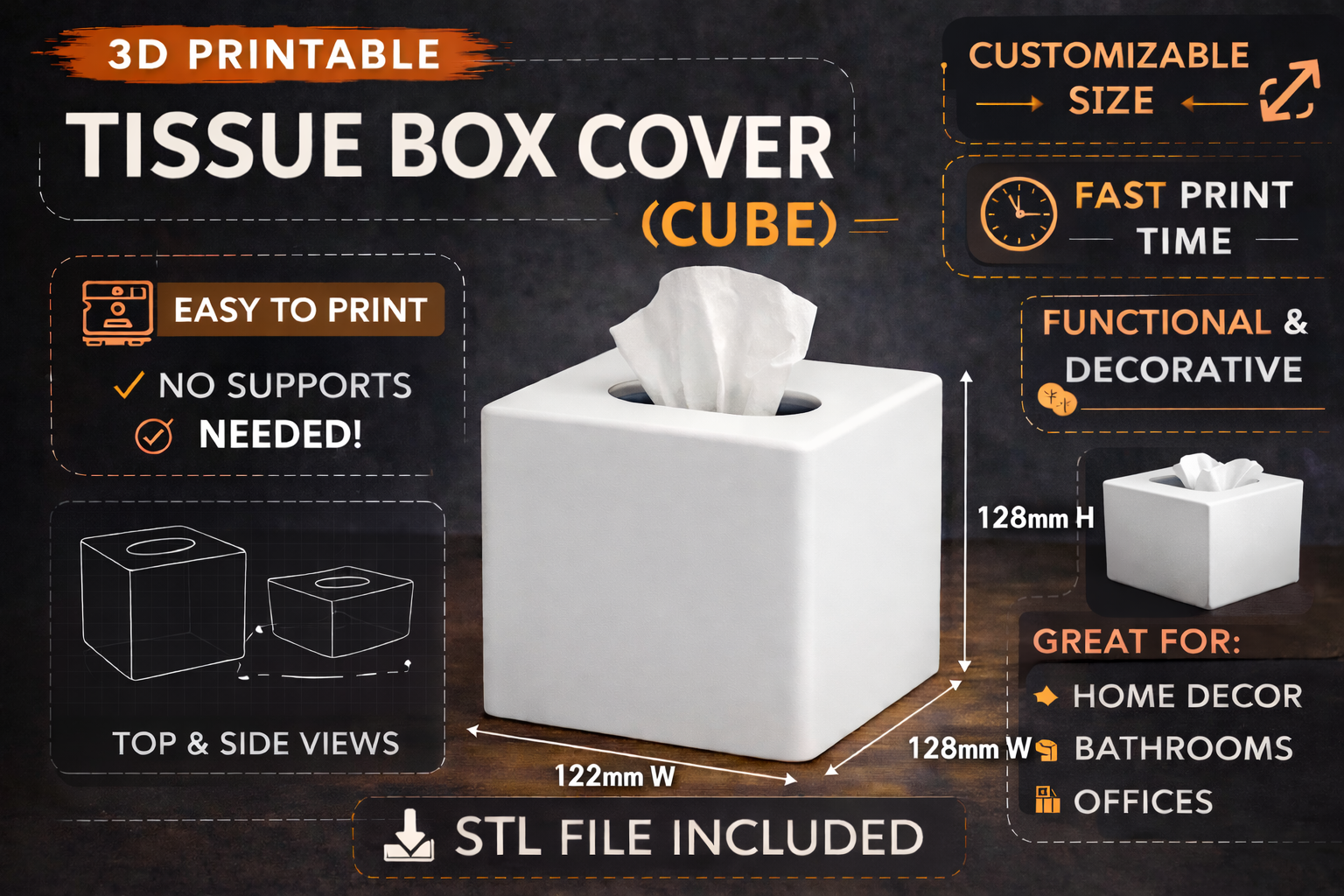 Cube Tissue Box Cover