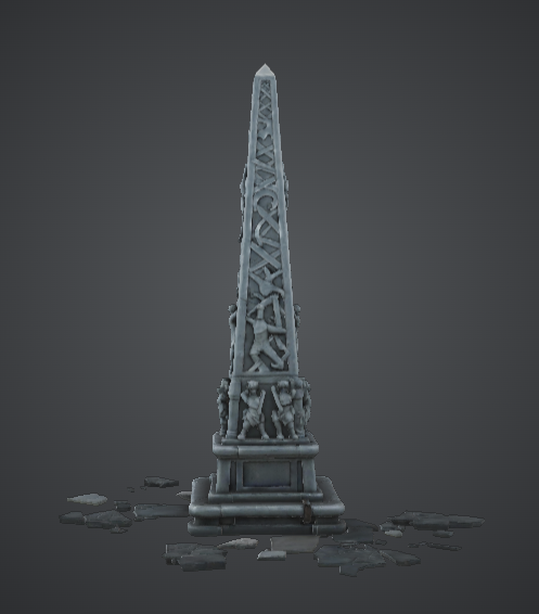 Ancient War Obelisk 3D Printable Model – Ruined Battlefield Monument